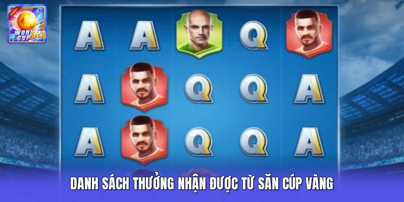 Danh sách thưởng nhận được từ săn cúp vàng Danh sách thưởng nhận được từ săn cúp vàng